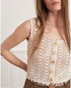 Top en crochet Bettina écru