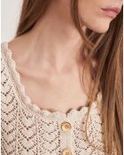 Top en crochet Bettina écru