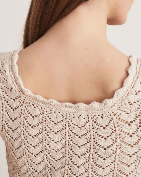 Top en crochet Bettina écru