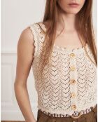 Top en crochet Bettina écru