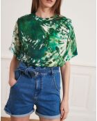 Blouse Blanche tie and dye verte