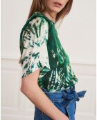 Blouse Blanche tie and dye verte