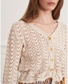 Gilet en crochet Brigitte écru