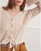 Gilet en crochet Brigitte écru