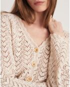 Gilet en crochet Brigitte écru