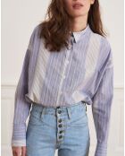 Chemise Christelle à rayures bleue