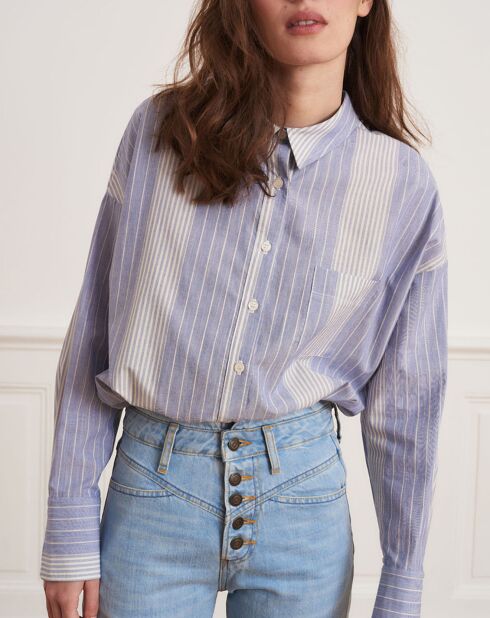 Chemise Christelle à rayures bleue