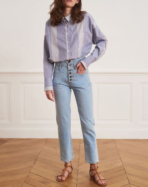 Chemise Christelle à rayures bleue