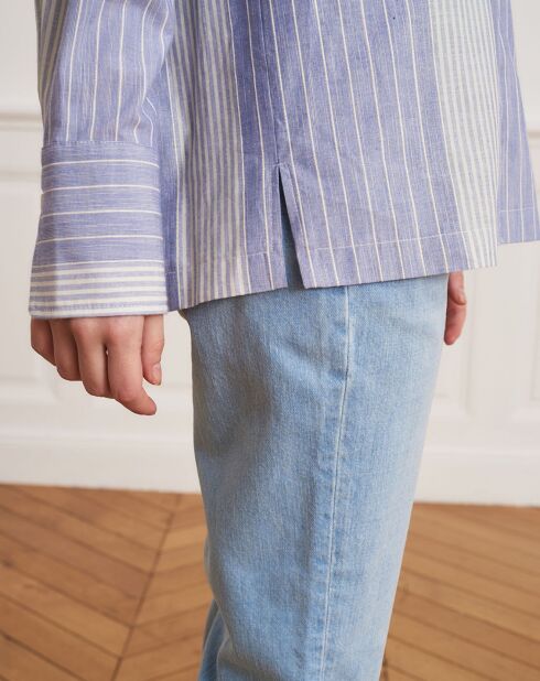 Christelle blaues gestreiftes Hemd