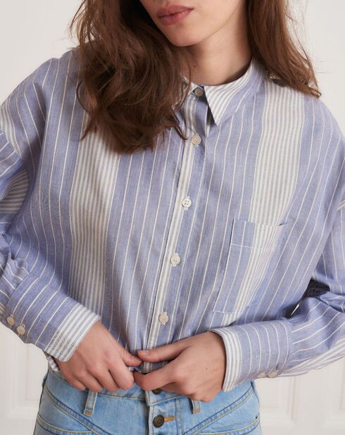 Christelle blaues gestreiftes Hemd