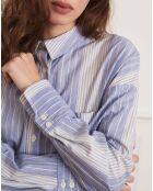 Chemise Christelle à rayures bleue