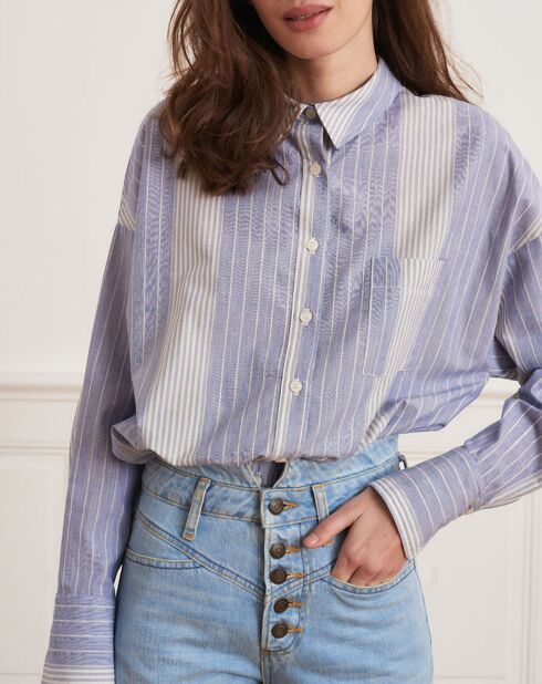 Christelle blaues gestreiftes Hemd