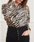 Chemise Colin zébrée beige/noir