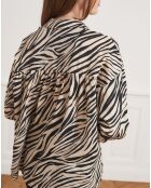Chemise Colin zébrée beige/noir