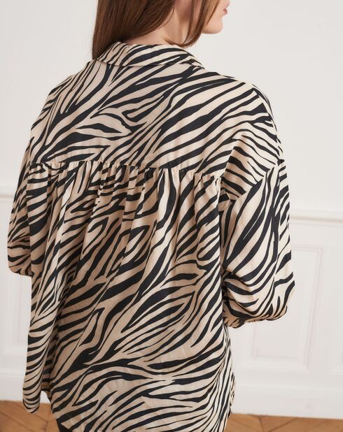 Chemise Colin zébrée beige/noir
