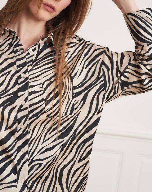 Chemise Colin zébrée beige/noir