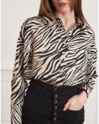 Chemise Colin zébrée beige/noir