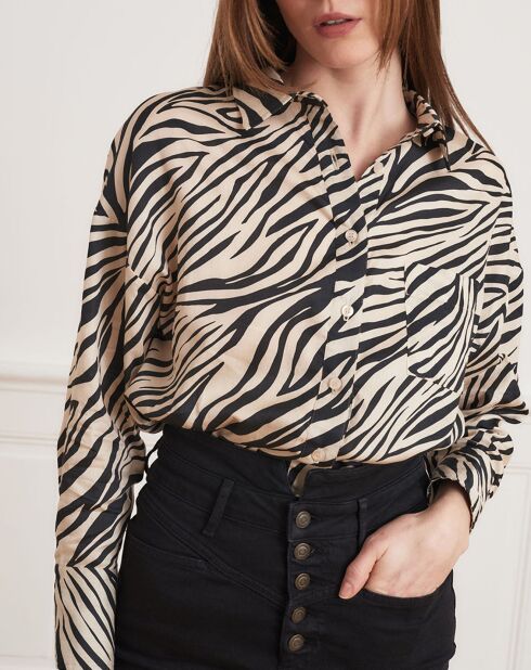 Chemise Colin zébrée beige/noir