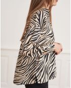 Chemise Colin zébrée beige/noir