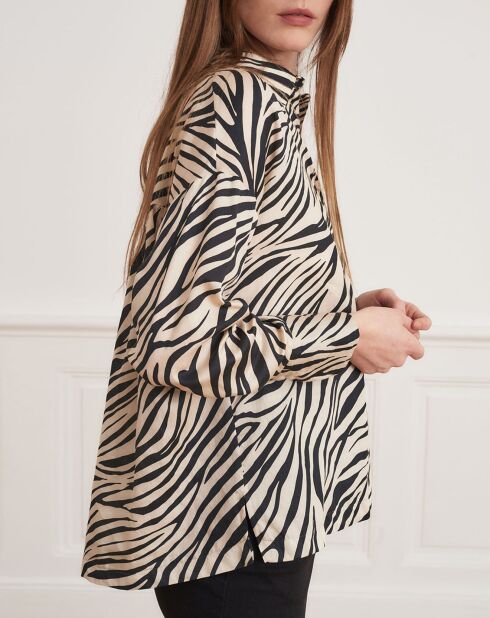 Chemise Colin zébrée beige/noir