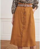 Jupe 100% Lin Josselin ocre foncé