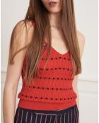 Top en maille Marcelle rouge