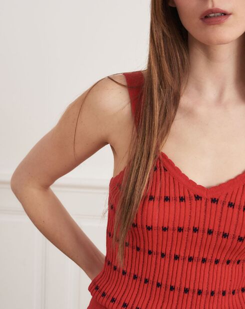 Top en maille Marcelle rouge