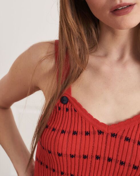 Top en maille Marcelle rouge