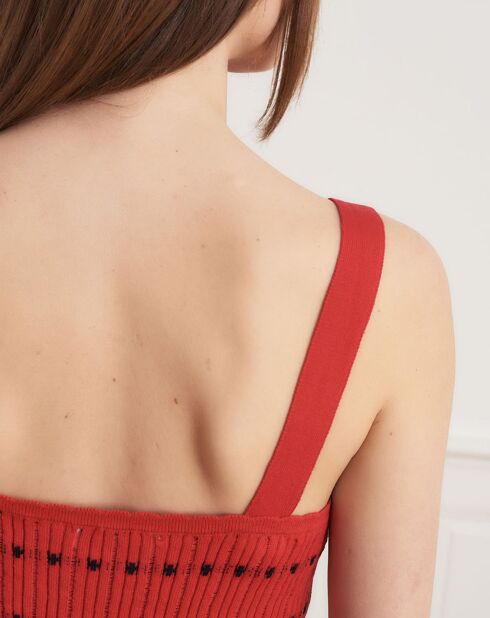 Top en maille Marcelle rouge