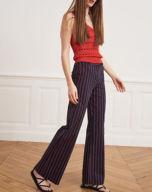 Top en maille Marcelle rouge
