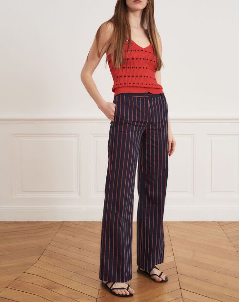 Top en maille Marcelle rouge
