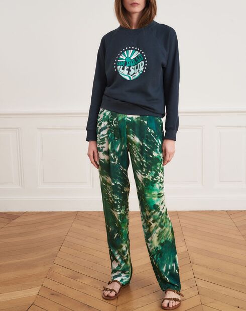 Pantalon fluide Patricia tie and dye vert