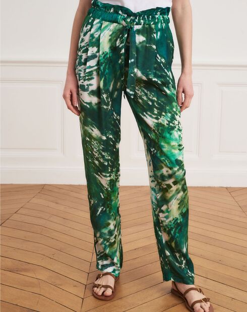 Pantalon fluide Patricia tie and dye vert