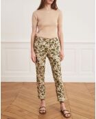 Pantalon droit Perceval feuillage beige/kaki
