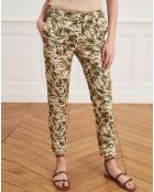 Pantalon droit Perceval feuillage beige/kaki