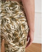 Pantalon droit Perceval feuillage beige/kaki