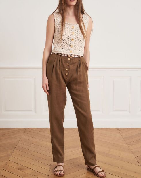 Top en crochet Bettina écru