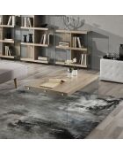 Petite table nancy transparent/bois - 43x110x55 cm