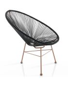 Fauteuil pour extérieur/ intérieur numana cuivre/noir - 86x70x86 cm