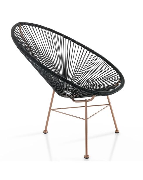 Fauteuil pour extérieur/ intérieur numana cuivre/noir - 86x70x86 cm