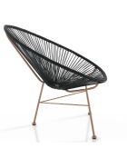 Fauteuil pour extérieur/ intérieur numana cuivre/noir - 86x70x86 cm