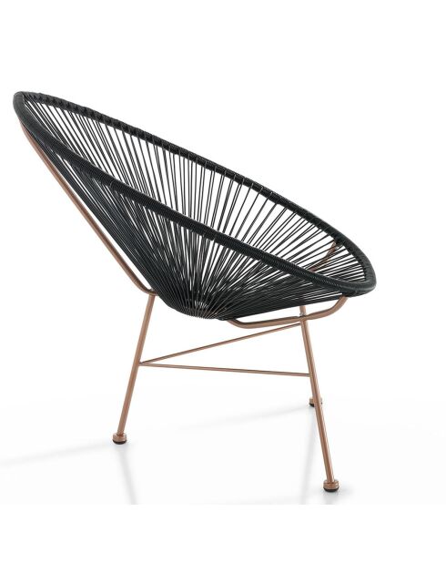 Fauteuil pour extérieur/ intérieur numana cuivre/noir - 86x70x86 cm