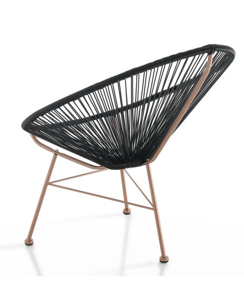 Fauteuil pour extérieur/ intérieur numana cuivre/noir - 86x70x86 cm
