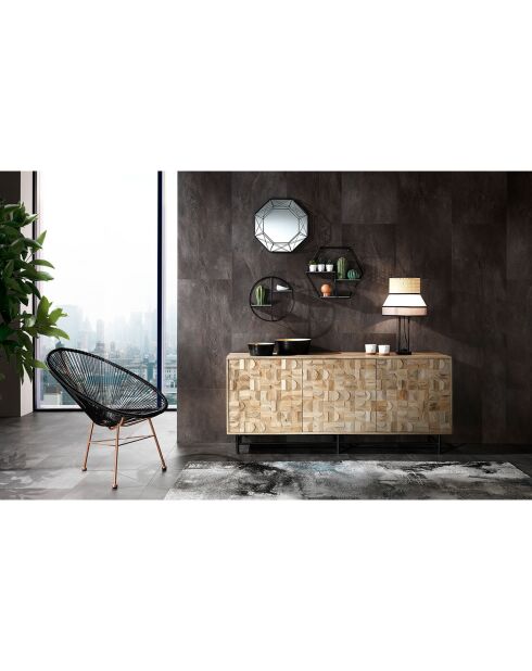 Fauteuil pour extérieur/ intérieur numana cuivre/noir - 86x70x86 cm