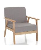 Fauteuil teresa  bois/gris - 64x66x71 cm