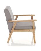 Fauteuil teresa  bois/gris - 64x66x71 cm