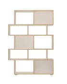 Bibliothèque random-b bois/blanc - 160x115x28 cm