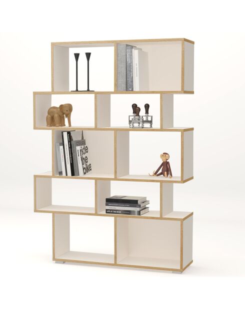 Bibliothèque random-b bois/blanc - 160x115x28 cm