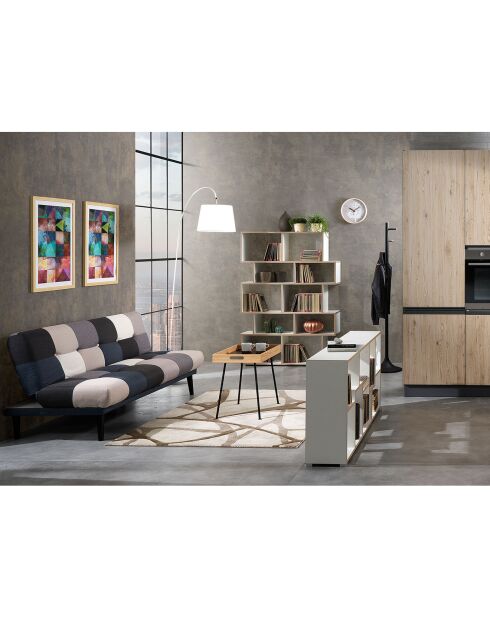 Bibliothèque random-b bois/blanc - 160x115x28 cm