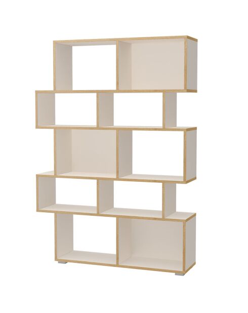 Bibliothèque random-b bois/blanc - 160x115x28 cm